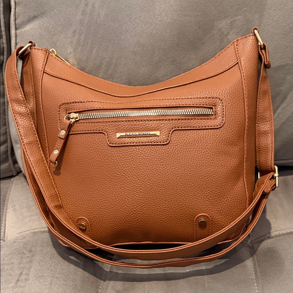 Alexis Bendel Brown Vegan Leather Shoulder Bag